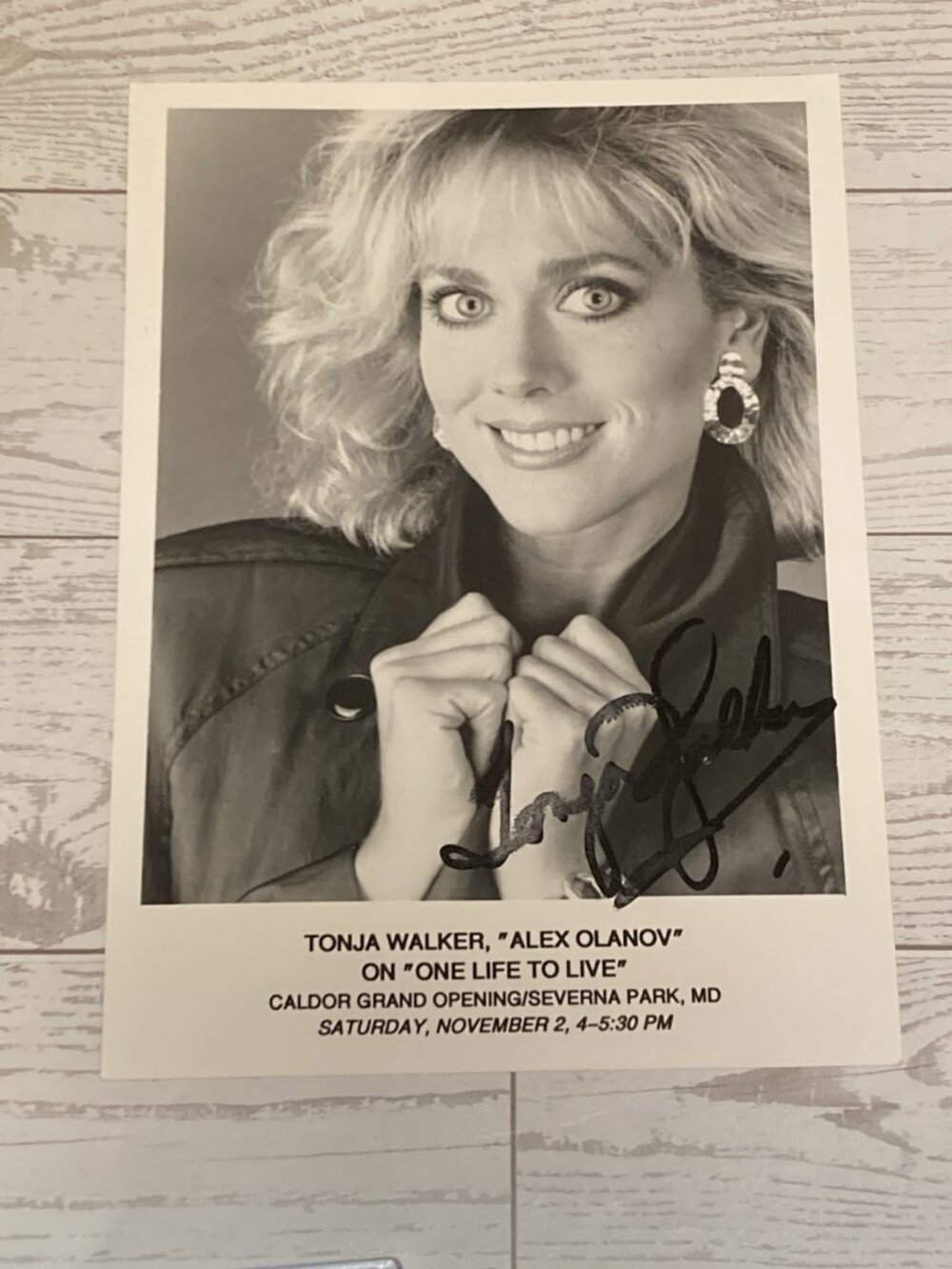 Tonja Walker "One Life To Live" Alex Olanov Signed Autographed 5x7 Photo Vtg